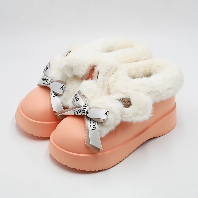 Bowknot kulak kar botları